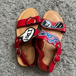 Love Moschino Sandals “Love I Do” Appliqué Patches